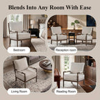 DUHOME Chenille Fabric Spindle Accent Chair Set of 2,Bobbin Chair with High Resilience Spring Cushion and Armrest Pads, Leisure Armchair for Living Room Bedroom Farmhouse Home Office Belcony