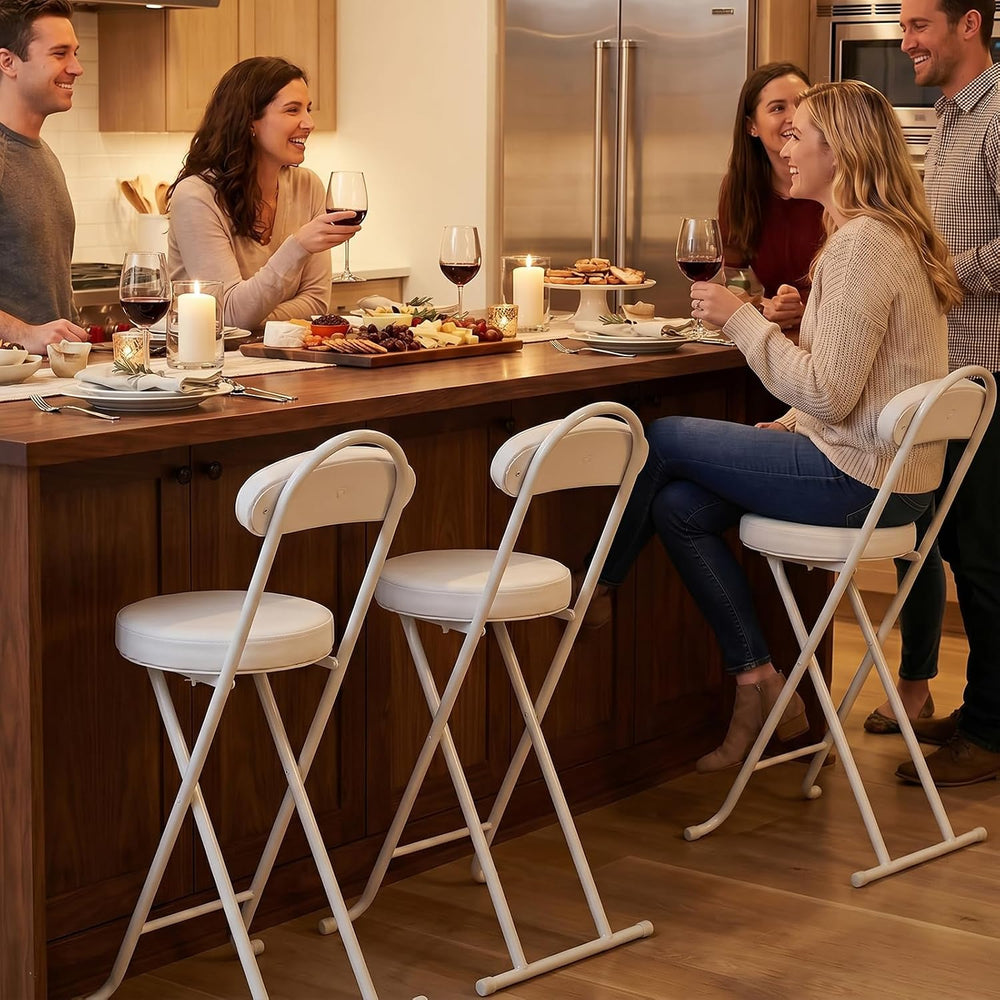 Folding Bar Stool,24" Portable High Counter Foldable Stool Chair