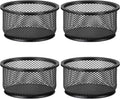 MaxGear Paper Clip Holder, Stackable PaperClip Organizer for Desk, 4 Pack Metal Mesh Paper Clip Holders with Non-Slip EVA Pad, Desk dispensers for Office Binder Box, Black