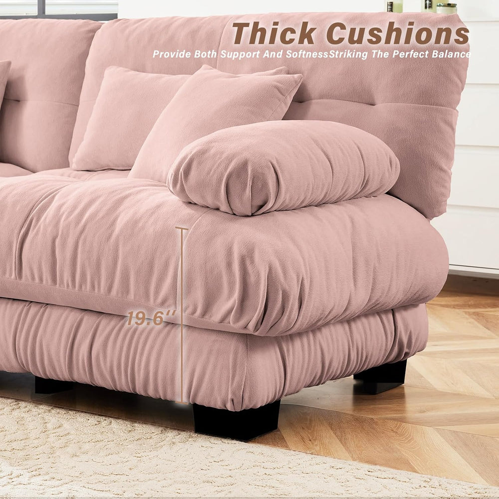 SoarFlash L Shaped Couches for Living Room, Small Sectional Sofa Set with Rev...