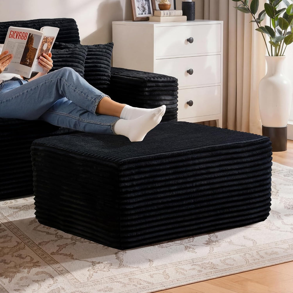 37" Plush Ottoman, Upholstered Cloud Footrest for Couch in a Box,Oversiz...