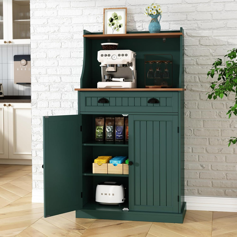HOLTICO 54" Kitchen Pantry Storage Cabinet with Doors and Adjustable She...