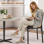 Dining Chairs Set of 4 - Upholstered Dining Room Chairs with PU Leather, Industrial Kitchen Chairs with Wooden Backrest and Thickened Metal Legs, for Dining Room, Living Room（Gray）