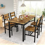 Hooseng Dining Table Set for 4, Wood Kitchen Table Chairs Set with Storage, Farmhouse 5 Piece Dining Room Table Set, Space-Saving Dinette Set for Breakfast Nook, Apartment