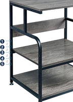 Large Printer Stand Table 23.6 x18.9 x 30 Inches with Height Adjustable Storage Shelf, 3 Tier Rolling Printer Cart with Wheels for Home Office, Gray