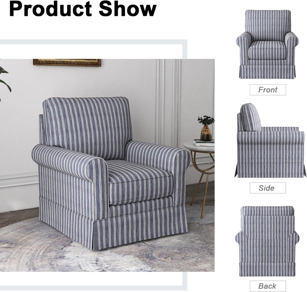INZOY Swivel Accent Chair Set of 2, Mid Century Modern Reading Chair, Upholst...