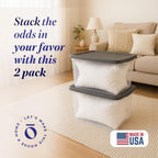 HOMZ 2-Pack Snaplock, Large Clear Plastic Storage Organizer Bins w/Lids, 56 Quart, Gray - Stackable Container Boxes for Bedroom, Bathroom, Garage, and Office Organization