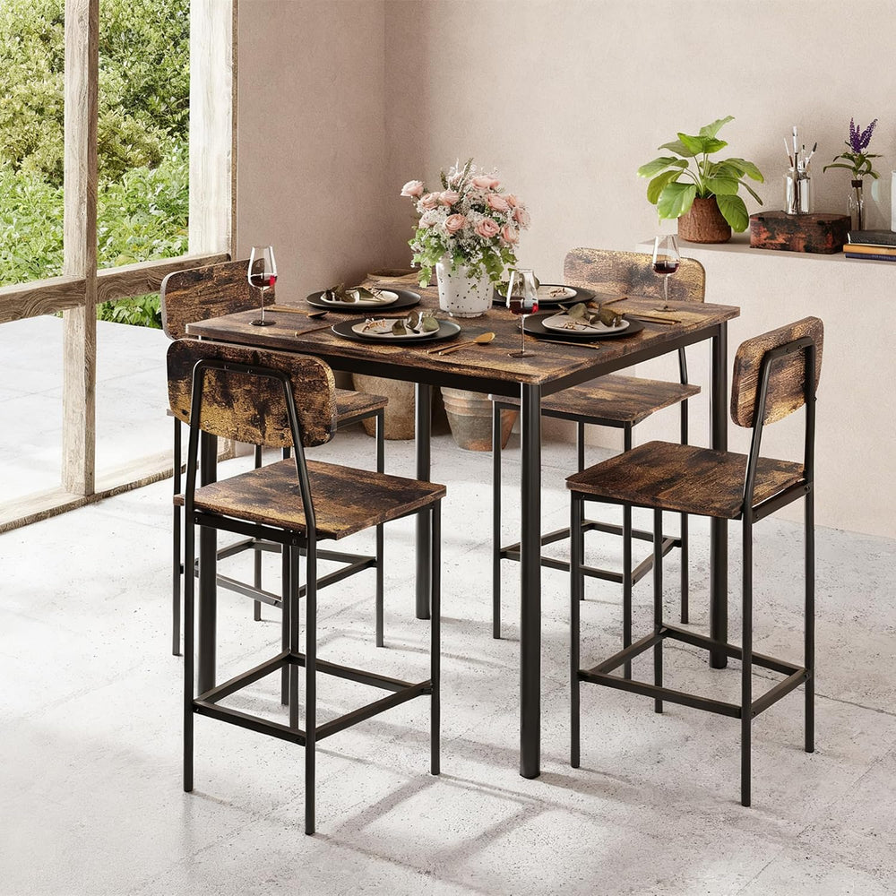 NUNU LAB Kitchen Table and Chairs of 4, Dining Table Set for 4 with Space Sav...