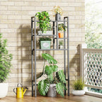 Over The Toilet Storage Rack, 3-Tier Bathroom Organizer Over Toilet, Wooden Above Toilet Storage Shelf, Space Saver, Freestanding Bathroom Storage Metal Shelf, Easy to Assemble, Black