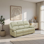 Recliner Sofa Set Couches for Living Room Chair Recycled Leather Fabric Living Room Furniture Sets, Adjusted Loveseat Reclining Couch Furniture Sofa Set for Theater Seating, 3-Seater, Beige