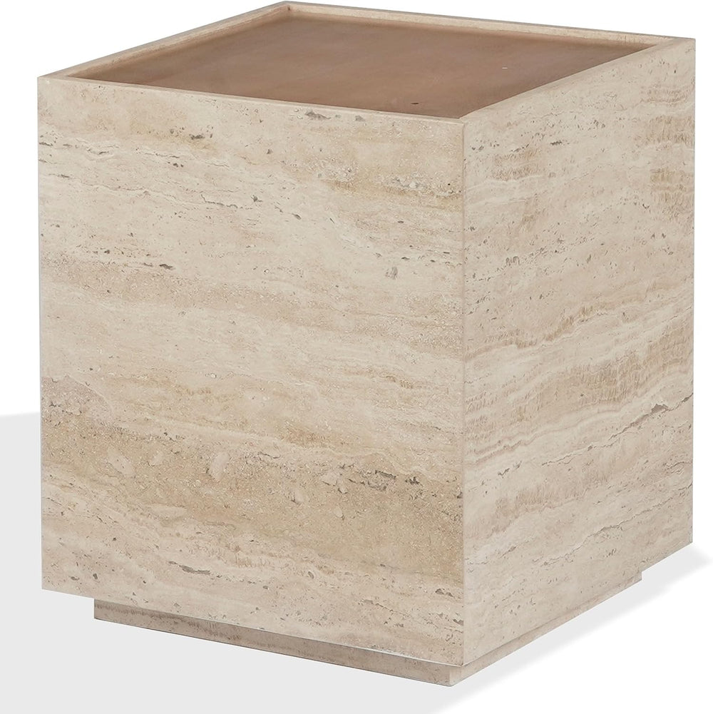 SAFAVIEH Couture - Leslianne Square Accent Table - Natural Solid Wood Top &am...