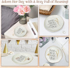 Graduation Gifts for Women Her - 4"x4" Ceramic Jewelry Dish Tray | Graduation Gift, Inspirational Gifts for Women, Ring Dish for Women, Gold Trim Design, Desk Vanity Decor, Polished Finish