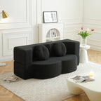 75" Convertible Folding Sofa Bed, 2-in-1 Full Size Floor Boneless Couch Bed, Loveseat sleeper Couch, Memory Foam Floor Sofa Sleeper SofaBed, Small couches for small spaces, No Assembly (Black)
