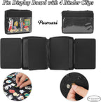 Enamel Pin Display Pages Pin Carrying Case, Pins Collection Storage Organizer Case, Travel Brooch Pin Display Bag (Pins Not Included)