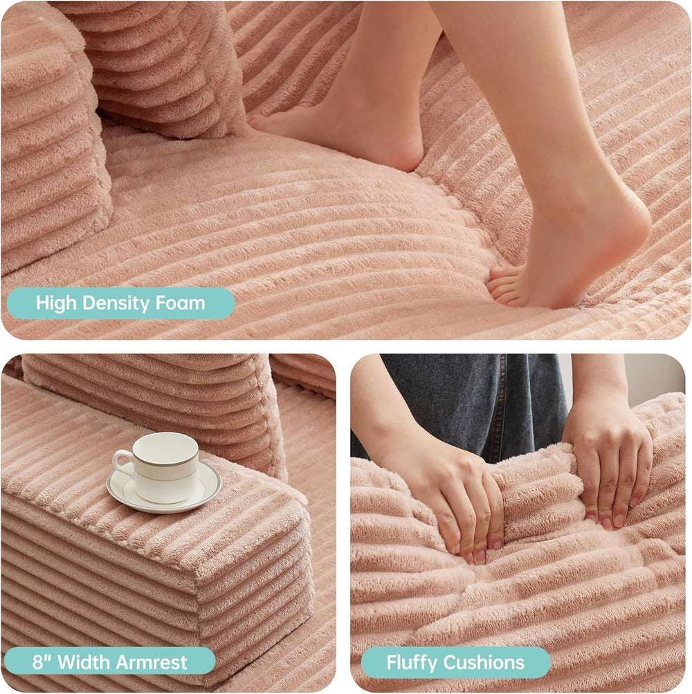 Boneless Chaise Lounge Chair, 54" Oversized Cloud Couch Sofa with Deep S...
