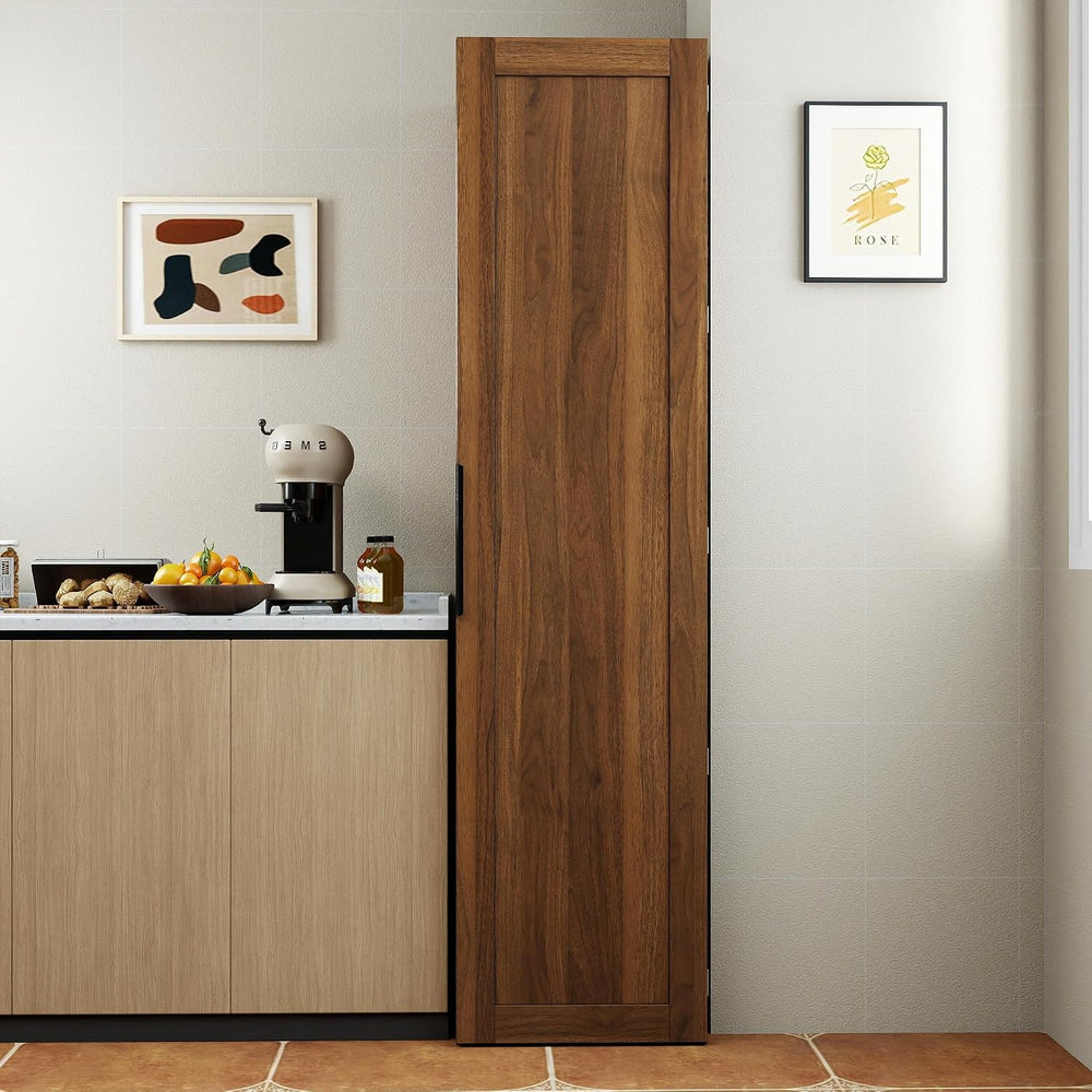 63 " Narrow Kitchen Pantry Storage Cabinet with Shelf & Side Racks (...