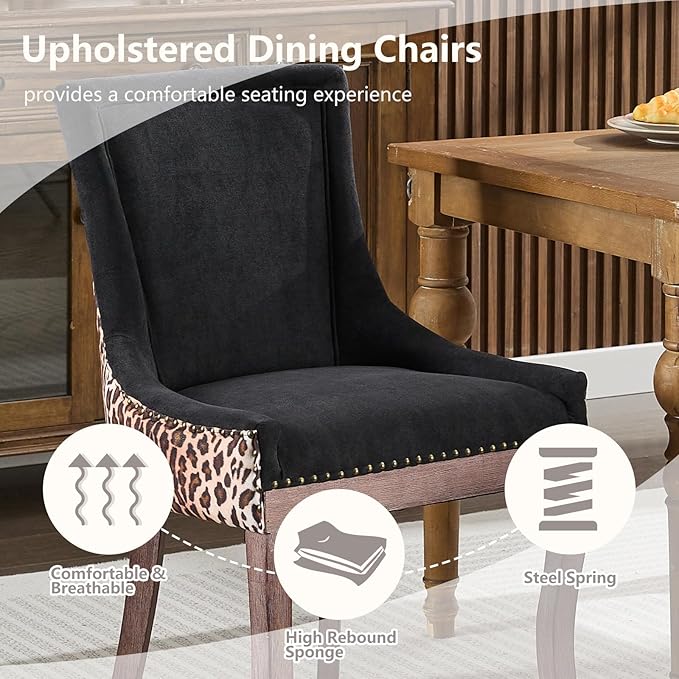 Modern Dining Chairs Set of 6, High Back Dining Chairs Side Chairs with Solid...