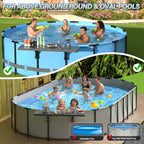 BoYata Pool Bar for Above Ground Pools, 49.4×9.6" Extra Large Poolside Bar | Large & Stable Table, Holds Up To 110 Lbs, Durable Above Ground Pool Accessories, For Round & Oval Frame Swimming Pools