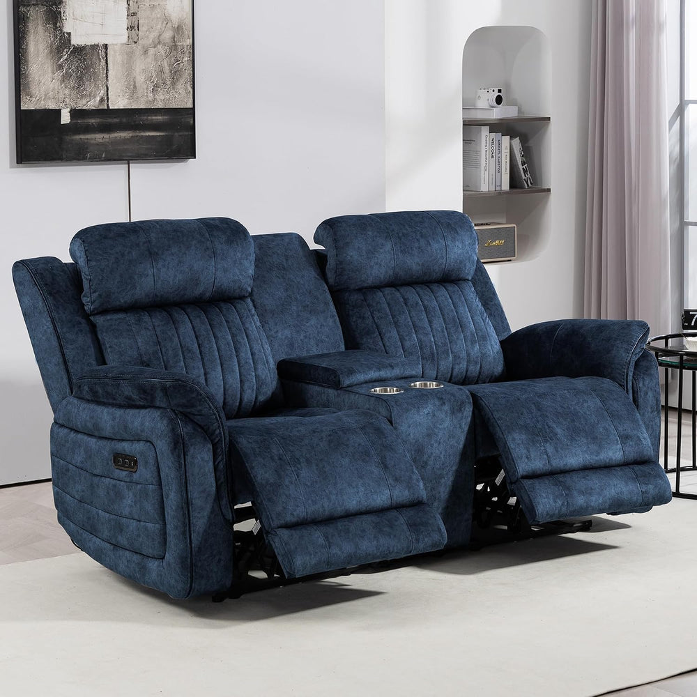 Power Zero Gravity Reclining Loveseat with Adjustable Headrest, Double Reclin...
