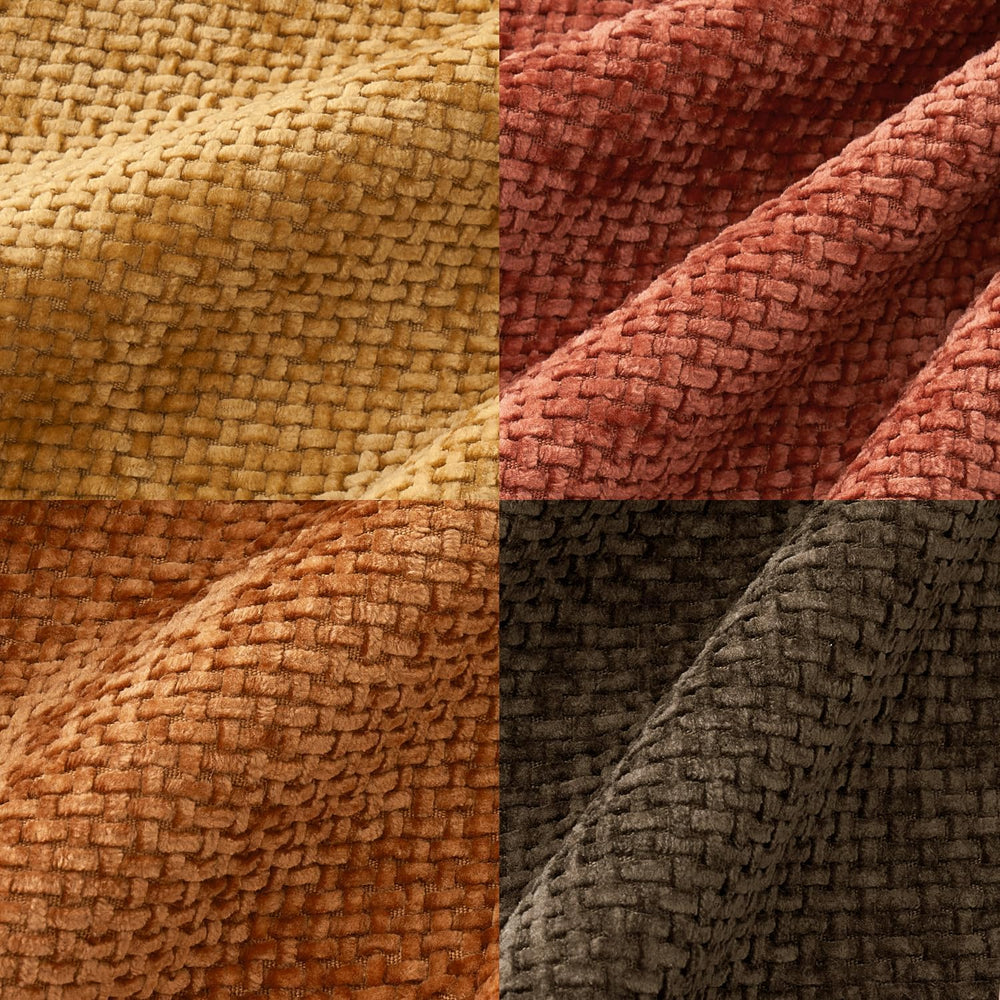MIULEE Decorative Chenille Fall Pillow Covers Orange Brown 18x18 Pack of 4