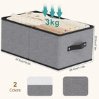 Foldable Storage Bins with Handles, Fabric Storage Cubes for Organizing, Decorative Linen Closet Organizers, 18.5 × 11 × 7.9 Inch, Gray, 4-Pack