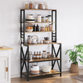 Yaheetech 6-Tier Bakers Rack,31.5“Coffee Bar,Microwave Stand,Rustic Brown | Farmhouse Microwave Oven Stand Cabinet for Small Spaces, Corner Organizer Storage Shelf for Spices and Pots