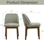 VKNOW Wooden Dining Chairs Set of 6, Upholstered Dining Room Chairs with Rubberwood Legs and Padded Seats, Kitchen Chairs for Restaurant Kitchen Living Room, Grey