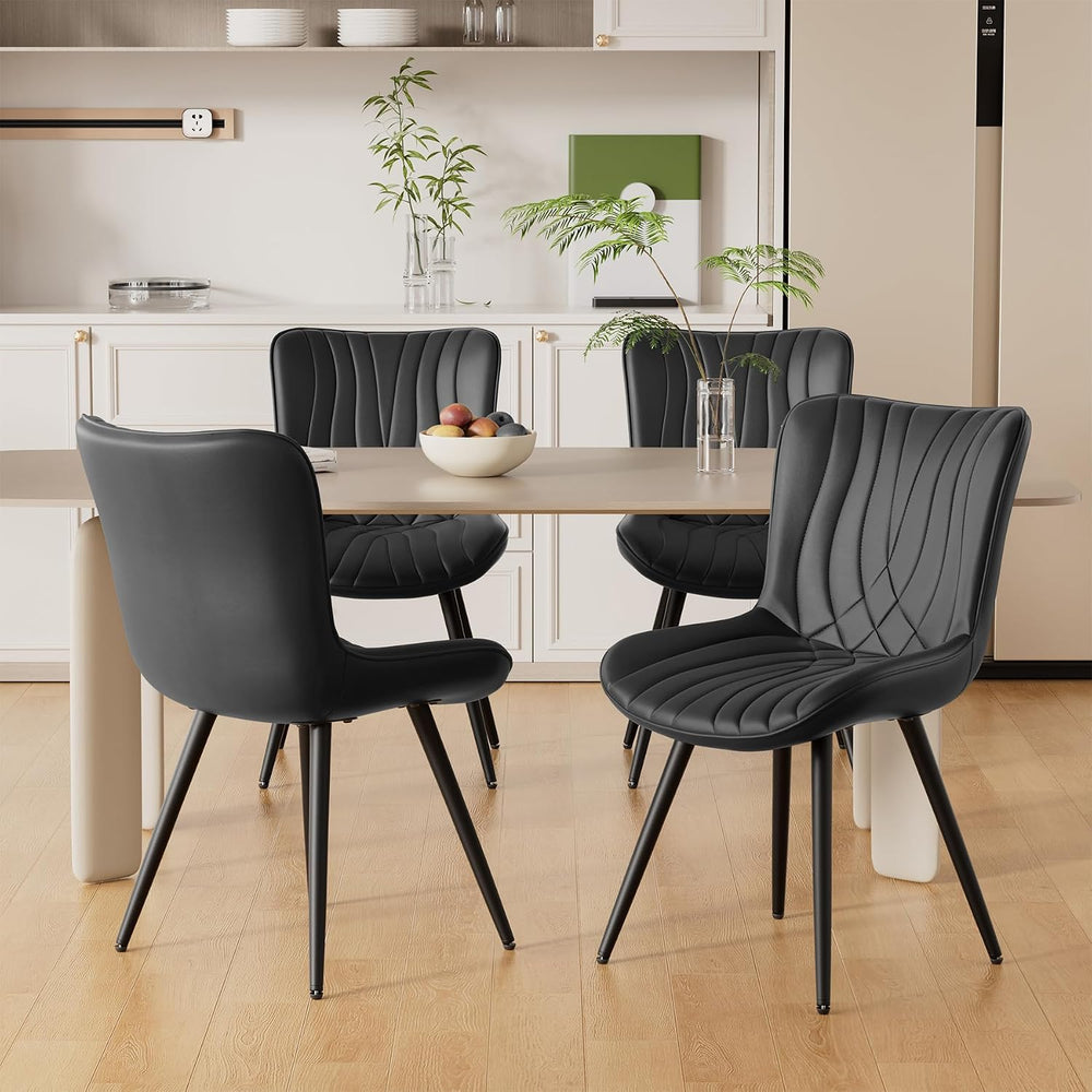 Modern Dining Chair, PU Leather Dining Room Chairs Set of 4