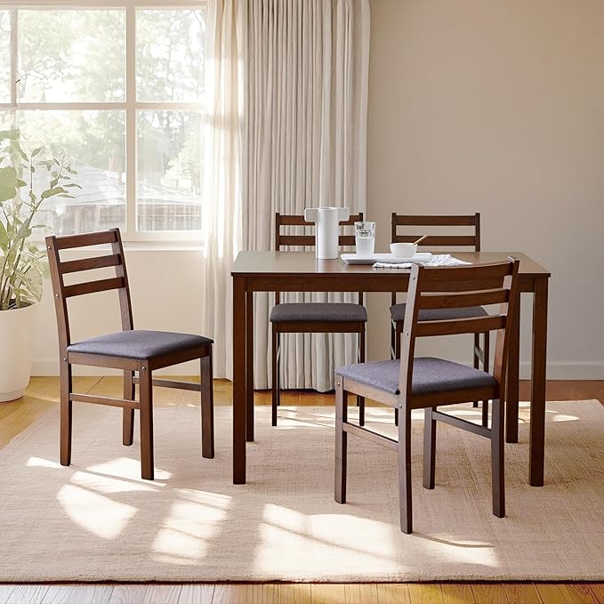 Livinia Seattle Modern Farmhouse Kitchen Dining Room Chair Set of 2, Solid Wo...