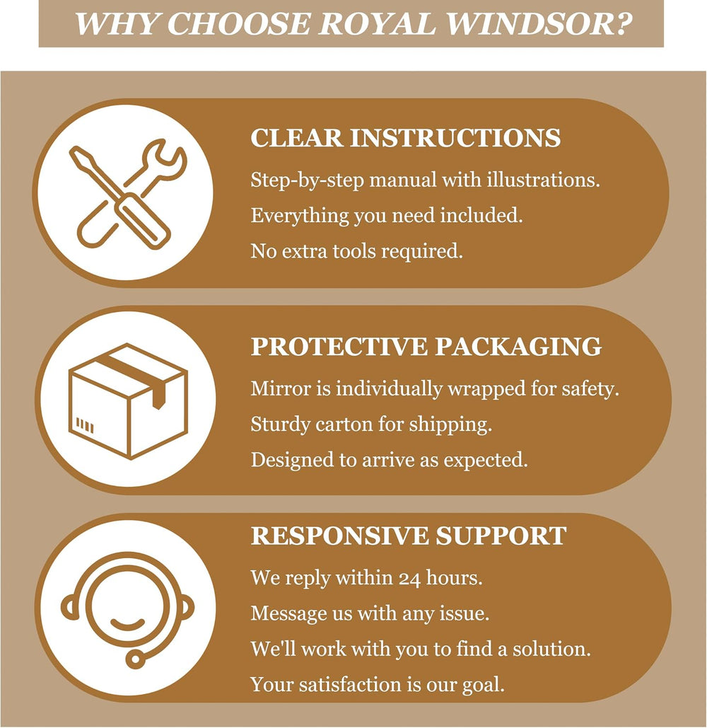 Royal Windsor Vanity Desk with LED Mirror & Chair, Flexible for Bedroom |...