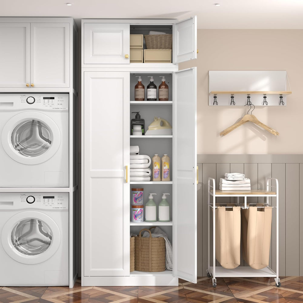 Steeloong86“ Kitchen Pantry Cabinet,Metal Storage Cabinets with Doors and 4 A...