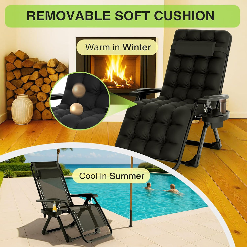 Suteck Zero Gravity Chair, Reclining Camping Lounge Chair w/Removable Cushion...