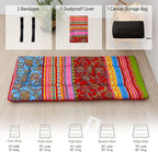 MAXYOYO Japanese Floor Mattress Futon Mattress, 4" Thicken Tatami Mat Sleeping Pad Foldable Roll Up Mat Boys Girls Dormitory Pad Kids Floor Lounger Pillow Bed, Charcoal Grey, Queen Size