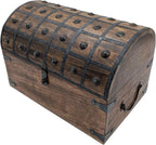 Handmade Pirate Treasure Chest - Wooden Storage Box with Iron Lock & Skeleton Key - Rustic Decorative Jewelry (XL 16 x 11 x 11)