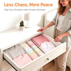 4 Pack 4" High Drawer Dividers for Clothes, 10.2"-16.5" Expandable Dresser Drawer Organizers, Adjustable Plastic Clear Drawer Separators for Kitchen, Baby Clothing, Socks, Underwear, Bedroom