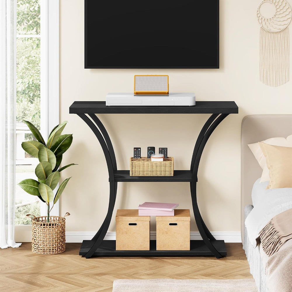 Hoctieon 3 Tier Console Table with Open Wood Shelves, Decorative Entryway Tab...