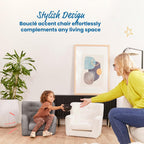 ECR4Kids Mila Sherpa Toddler Arm Chair with Removable Wooden Legs, Kids Furniture, Grey