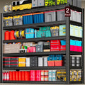 65" Wide Heavy Duty Garage Shelving Units, 6-Tier Deep Storage Shelves,Black Metal Garage Shelves,Steel Shelf,Large Storage Rack,Industrial Shelving for Shop, 65" W x 24" D x84 H,2 Pack