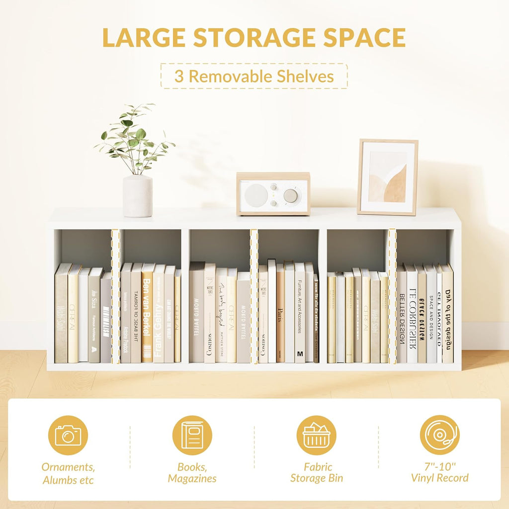 IOTXY DIY Modular Cube Bookcase - CubeXY Customizable Stackable Expandable Basic Shelving Units, 6-Cube Wooden Open Bookshelf with Removable Shelves for Books Organizer, White