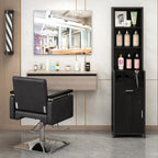 BARBsocial Reusable Salon Station for Hair Stylist, Barber Station with 3 Hot Tool Holders & Hair Storage with Shelves - Salon, Spa Furniture - Black