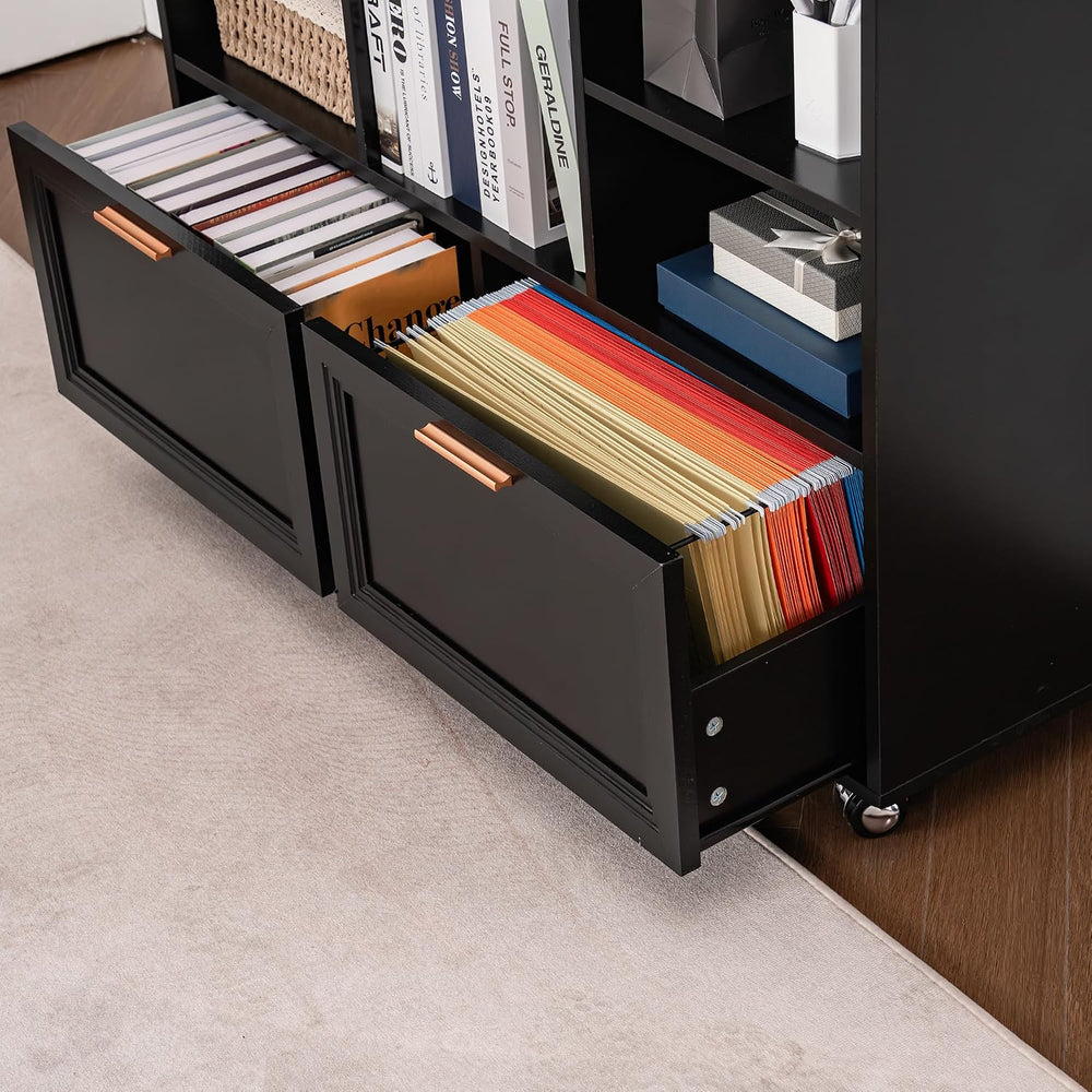 40" Lateral File Cabinet,Farmhouse Wood Small Home Office Storage with W...