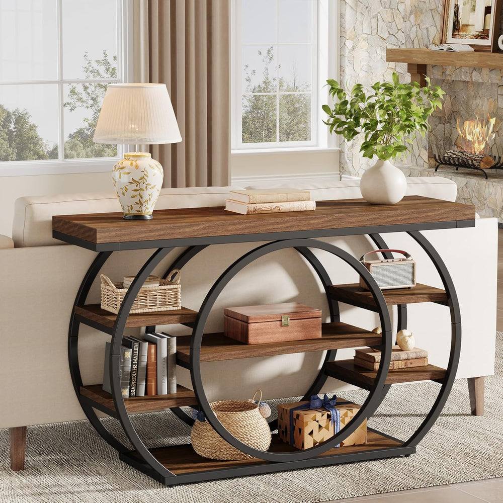 Tribesigns 47" Console Table for Living Room, 5-Tier Industrial Entryway...