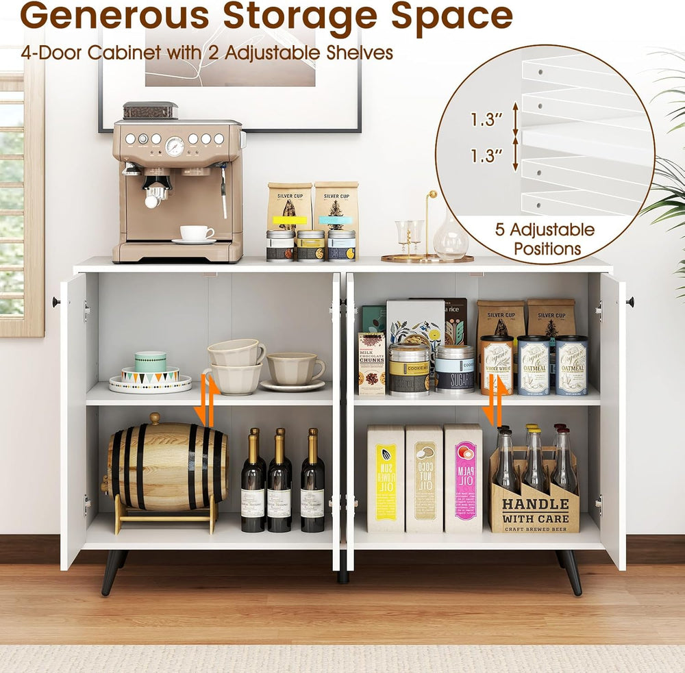 Giantex Sideboard Buffet Cabinet, 50’’ Accent Kitchen Storage Cabinet with 4-...