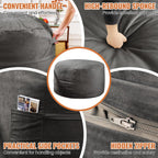 4FT Giant Bean Bag Chair for Adults and Teens - Large Bean Bag Sofa with Premium Velvet Cover & High-Density Support Foam - Fluffy Lounge Chair for Gaming, Bedroom, Dorm (Grey, Taller Version)