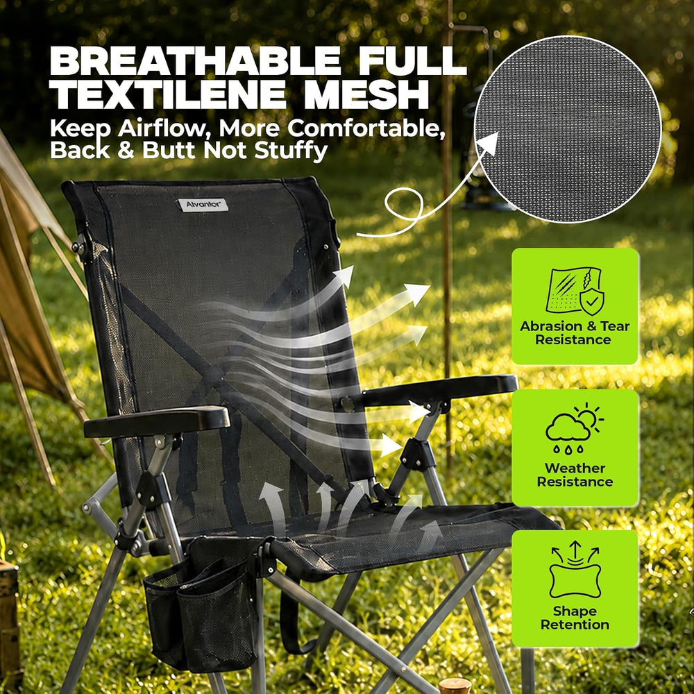 Alvantor® Camping Chair, Full Mesh Folding Beach Chair Breathable High Back P...