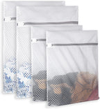 Extra Large Honeycomb Mesh Laundry Bag125gsm Net Fabric Durable and Reusable Delicate Wash Bag,Travel Organization Bag for Lingerie,Clothes,Jeans,Bath Towel,Sock (Set of 4(2L+2XL))