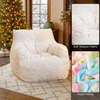 Cvortll Bean Bag Chairs for Adults Kids, Bean Bag Chair with Filler, Fluffy Lazy Sofa, Comfy Cozy BeanBag Chair with Memory Foam for Small Spaces, Bedroom, Living Room, Dorm