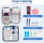 YOUSHARES Insulin Cooler Travel Case - Diabetic Insulated Organizer Portable Cooling Bag for Medication Cooling Insulation, Insulin Pen Case with 2 TSA Approved Cooler Ice Pack (Pink Flower)