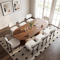 Dining Chairs, White Boucle Dining Chairs, Kitchen Dining Room Chairs Curved Backrest Comfortable Upholstered Mid Century Modern for Dining Room Decor (8, White)