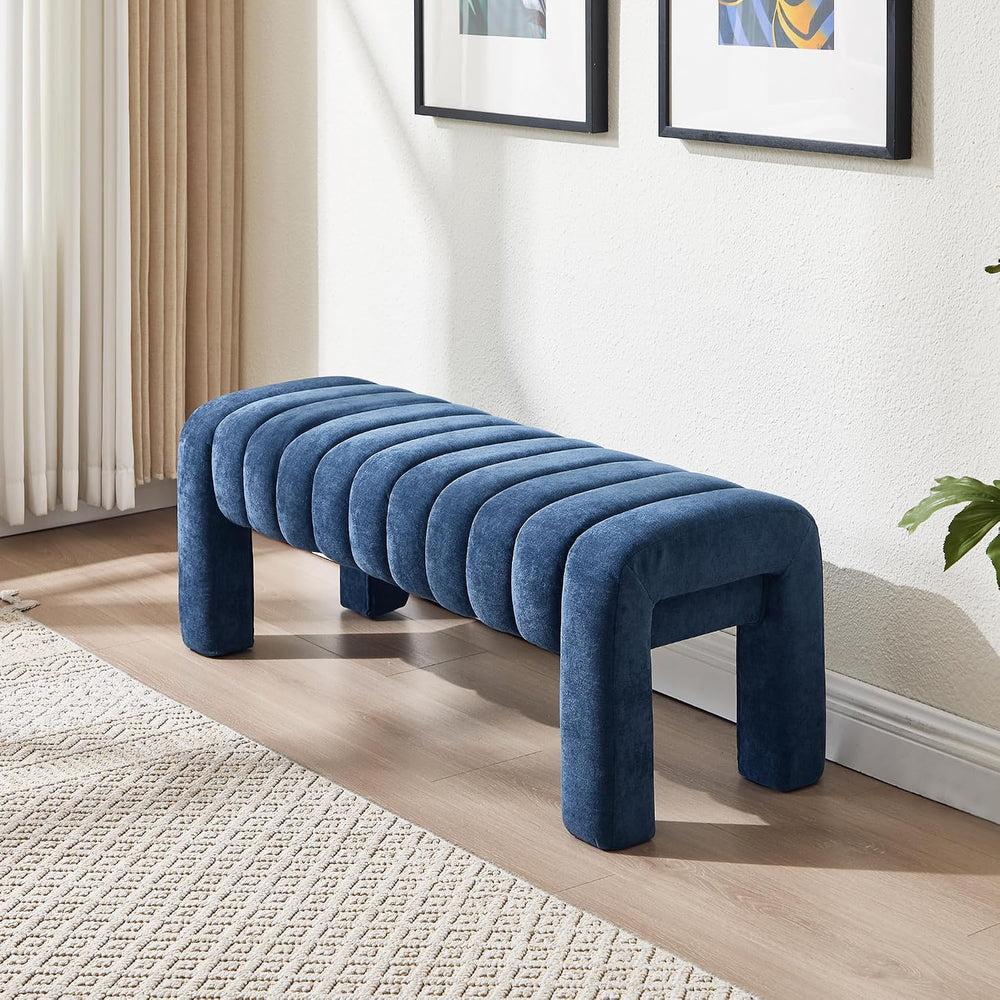 43.3" Bedroom Bench, Upholstered Entryway Bench, Modern End of Bed Ottom...